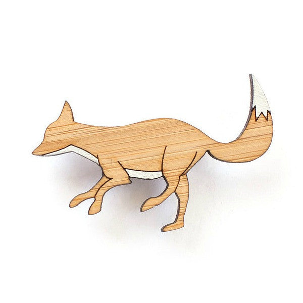 Wooden animal brooches eco jewellery