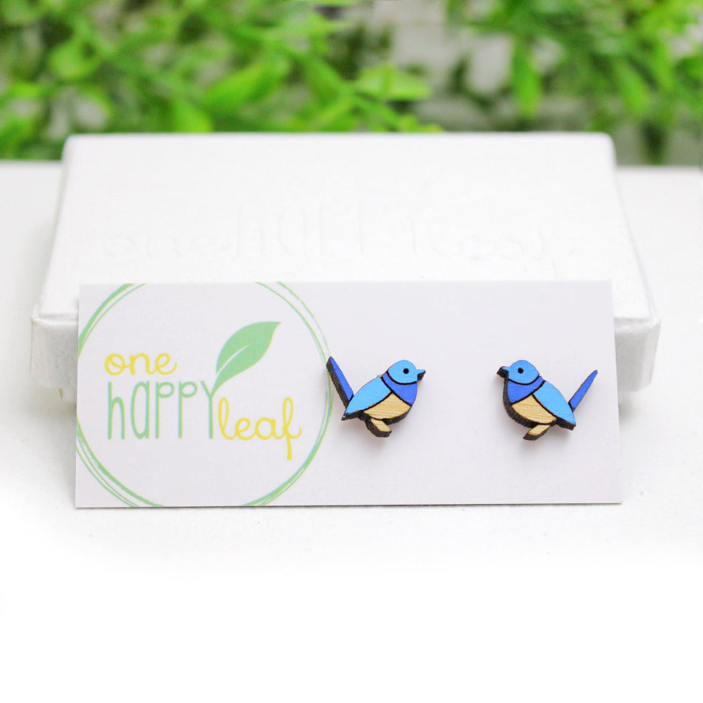 Bird earrings Blue Wren Earrings Blue bird jewellery