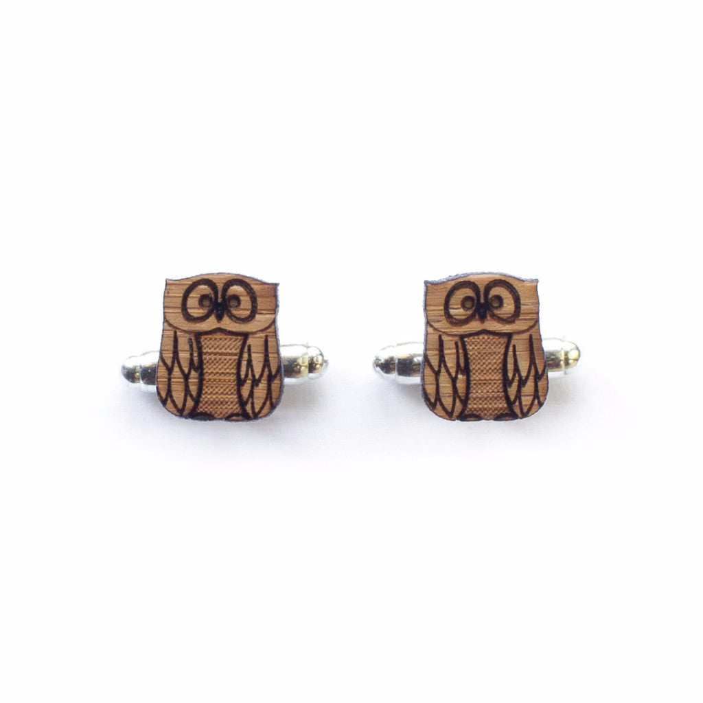 Owl cufflinks - jewellery - eco friendly - sustainable jewelry - jewelry - One Happy Leaf