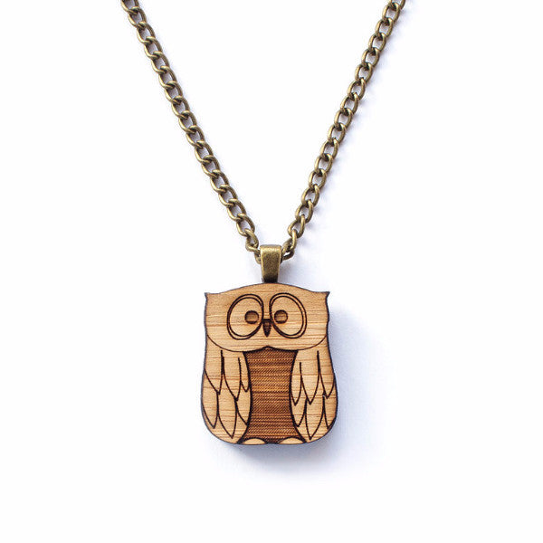 Owl necklace - jewellery - eco friendly - sustainable jewelry - jewelry - One Happy Leaf
