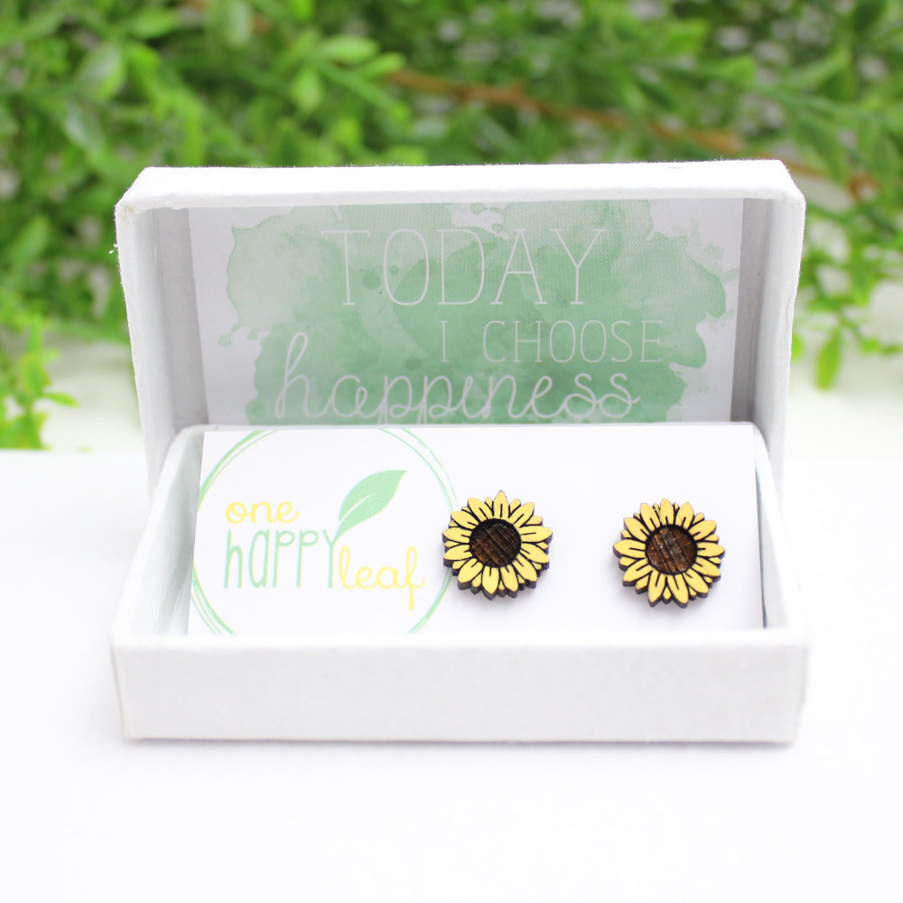 Sunflower stud earrings, sunflower jewellery, sunflower earrings