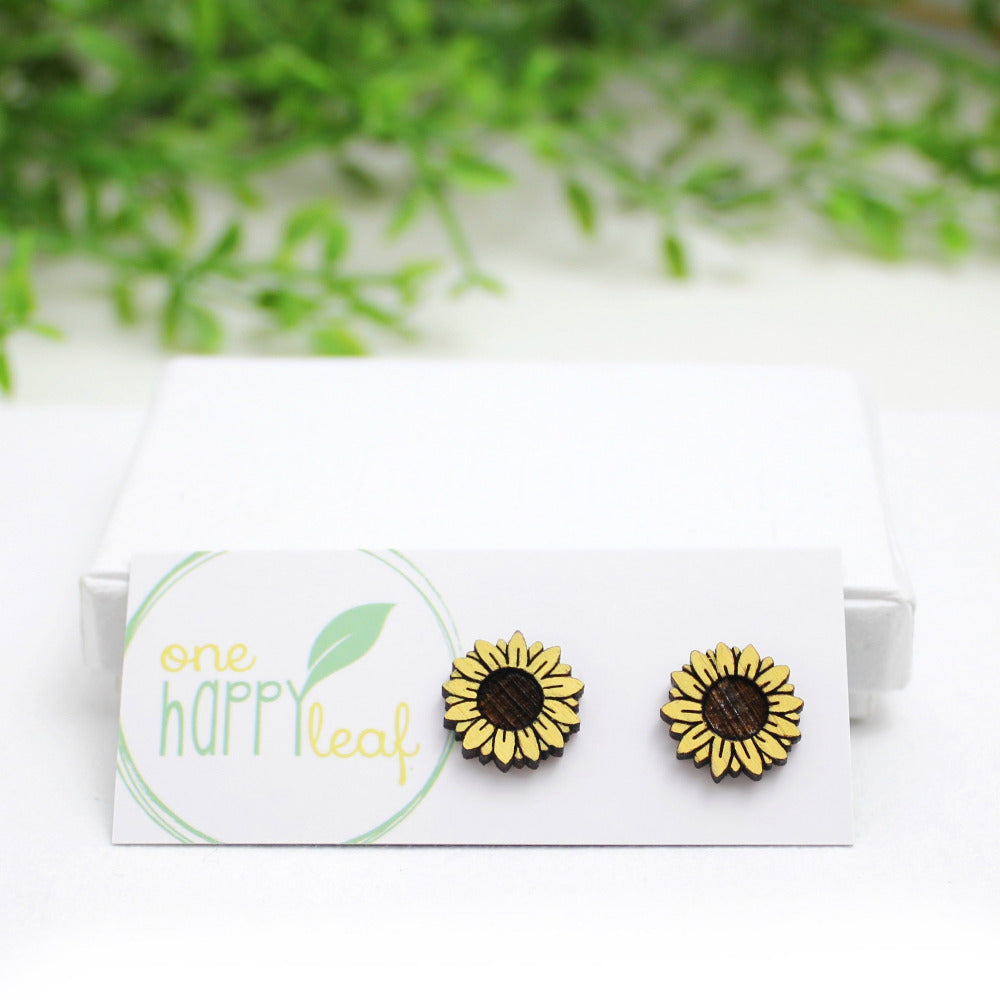 Sunflower stud earrings, sunflower jewellery, sunflower earrings