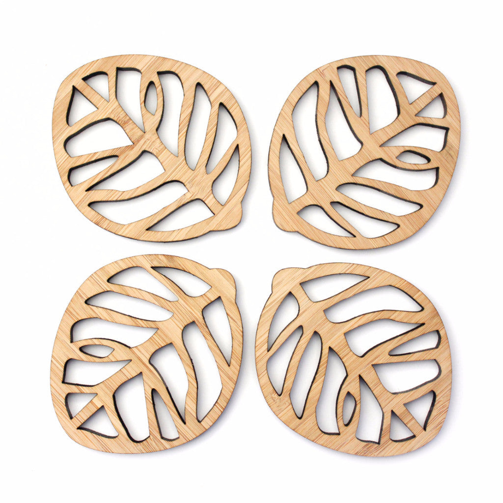 Leaf coasters (set of 4) - jewellery - eco friendly - sustainable jewelry - jewelry - One Happy Leaf