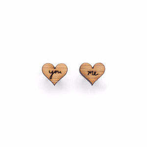 You + Me Heart Studs - jewellery - eco friendly - sustainable jewelry - jewelry - One Happy Leaf