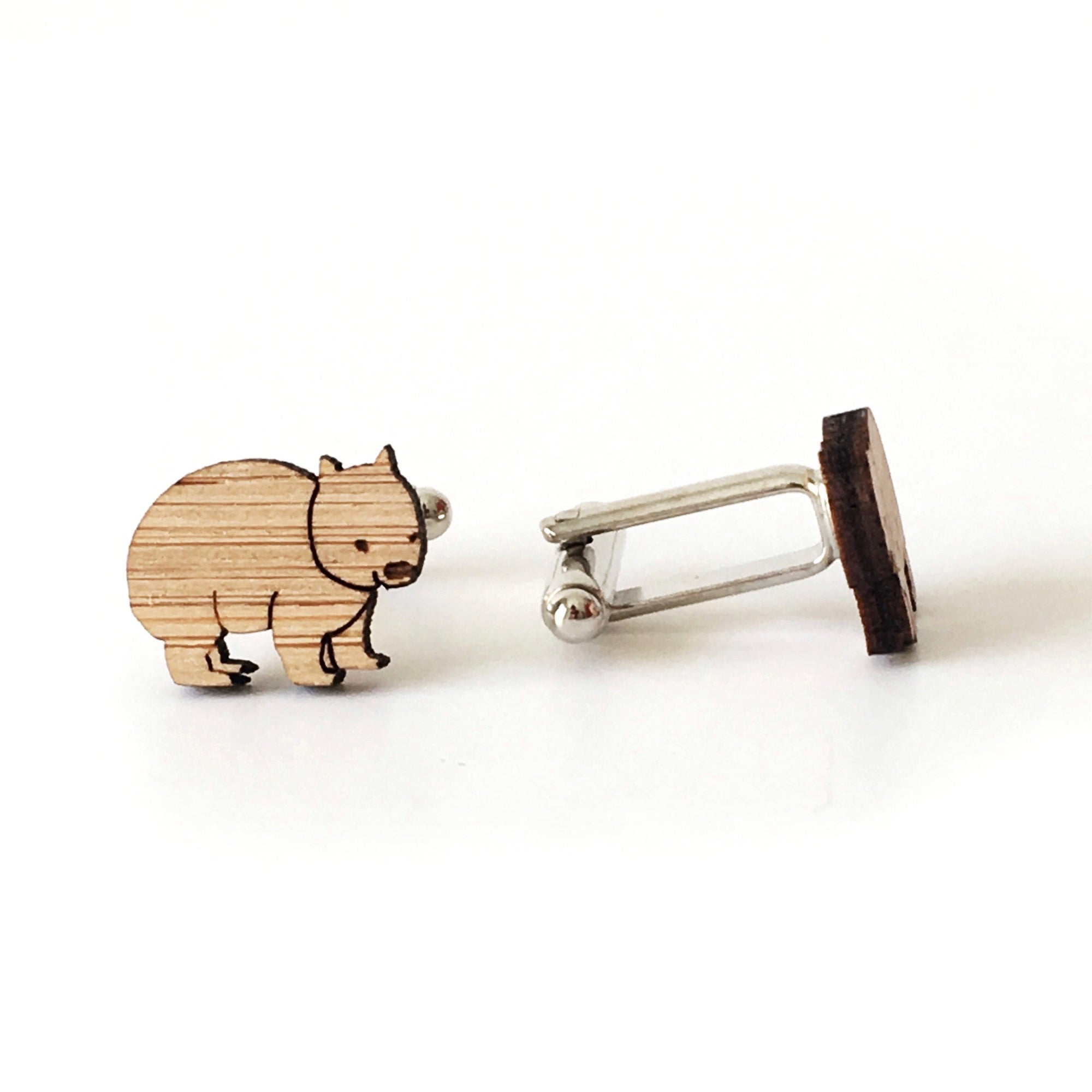 Wombat cufflinks - jewellery - eco friendly - sustainable jewelry - jewelry - One Happy Leaf