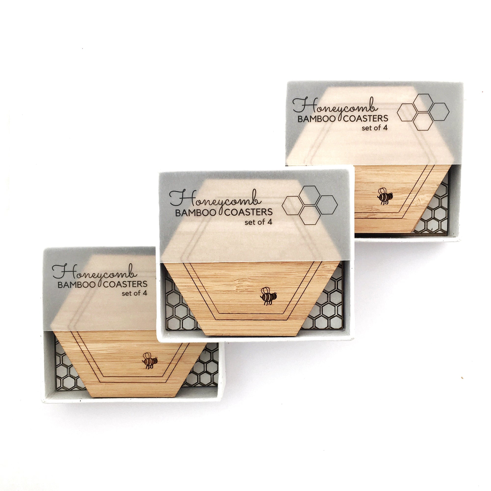 Honeycomb coasters (set of 4) - jewellery - eco friendly - sustainable jewelry - jewelry - One Happy Leaf
