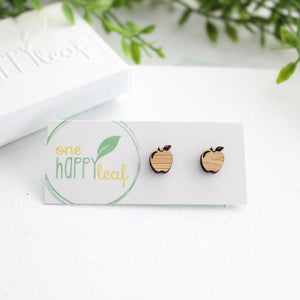 apple earrings, apple studs
