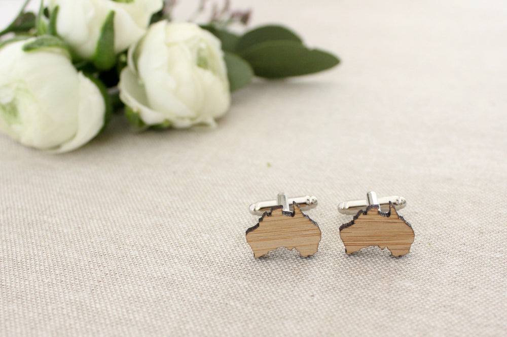 Australia cufflinks - jewellery - eco friendly - sustainable jewelry - jewelry - One Happy Leaf