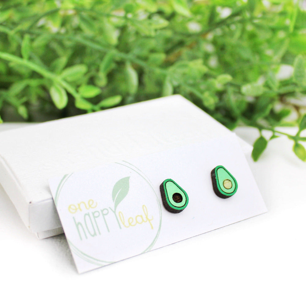 Avocado studs food earrings vegetarian earrings foodie gift