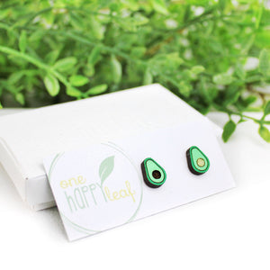 Avocado studs food earrings vegetarian earrings foodie gift vegan earrings