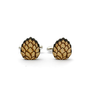 Beer hops cufflinks