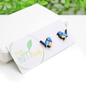 Bird earrings Blue Wren Earrings Blue bird jewellery