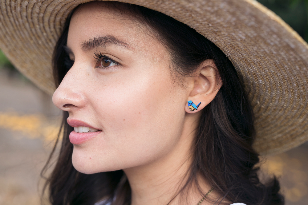 Blue Wren Earrings Eco friendly Earrings Australia