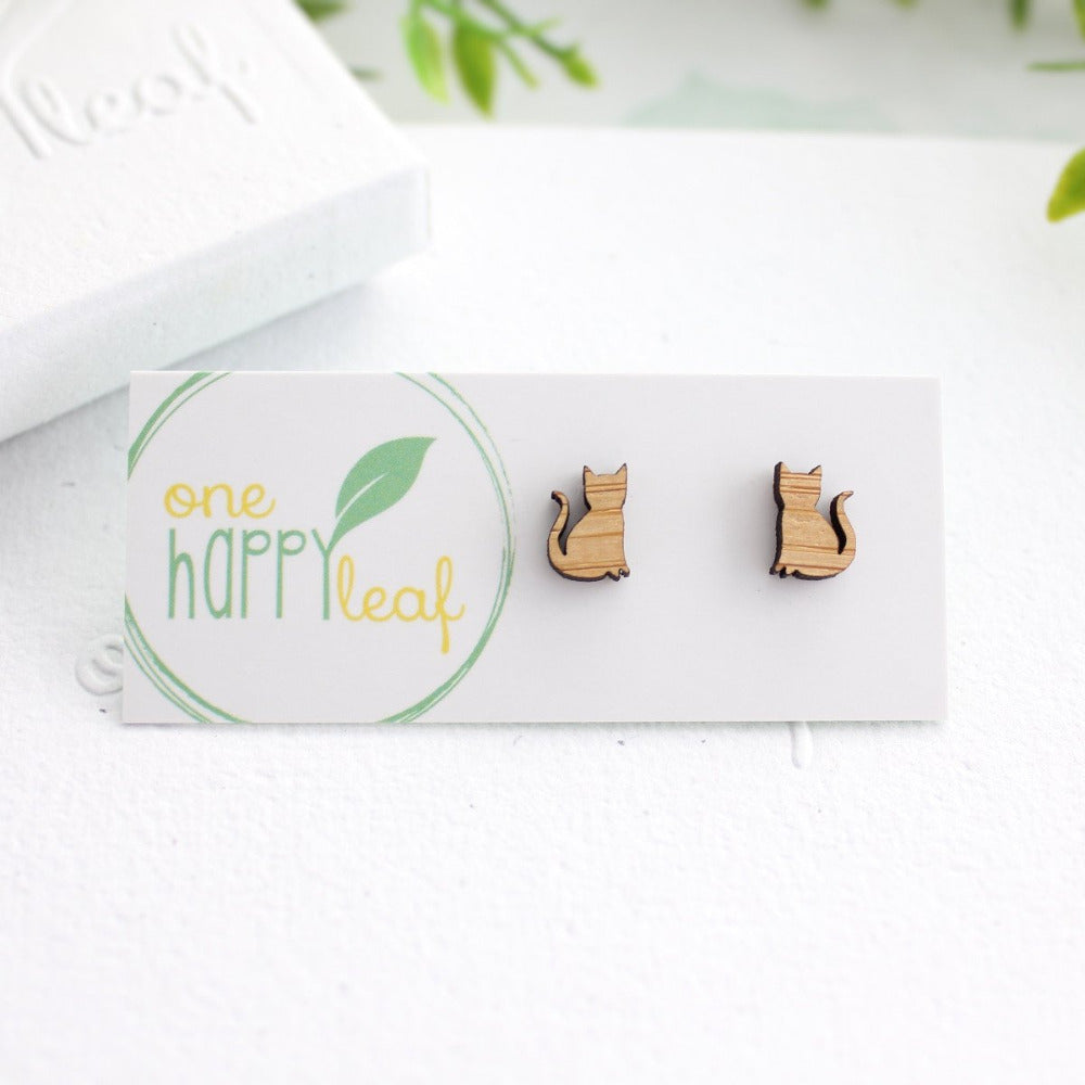 cat earrings, cat stud earrings