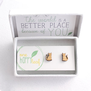 cat studs, cat jewellery, cat jewelry