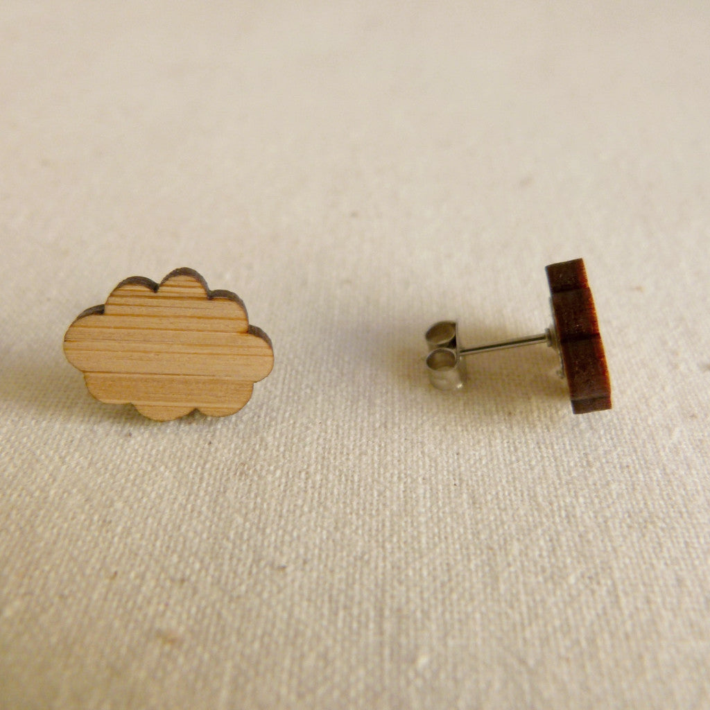 Cloud studs - jewellery - eco friendly - sustainable jewelry - jewelry - One Happy Leaf