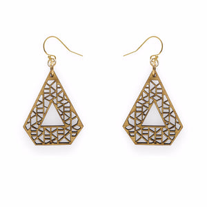 Pyramid drop earrings - jewellery - eco friendly - sustainable jewelry - jewelry - One Happy Leaf