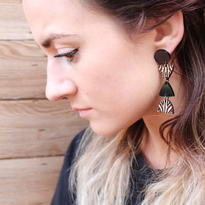 Eco earrings dangle Australia black 