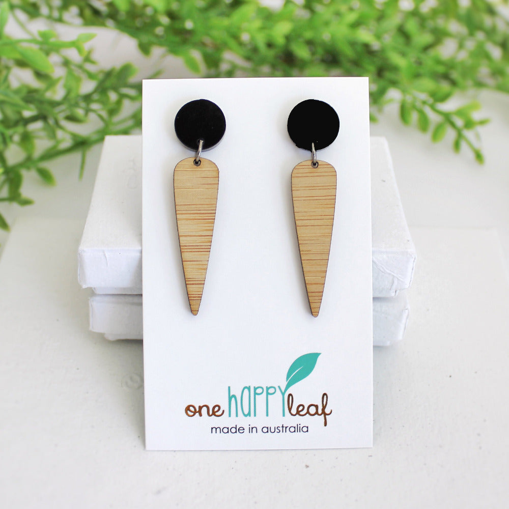 Simple, black and bamboo earrings