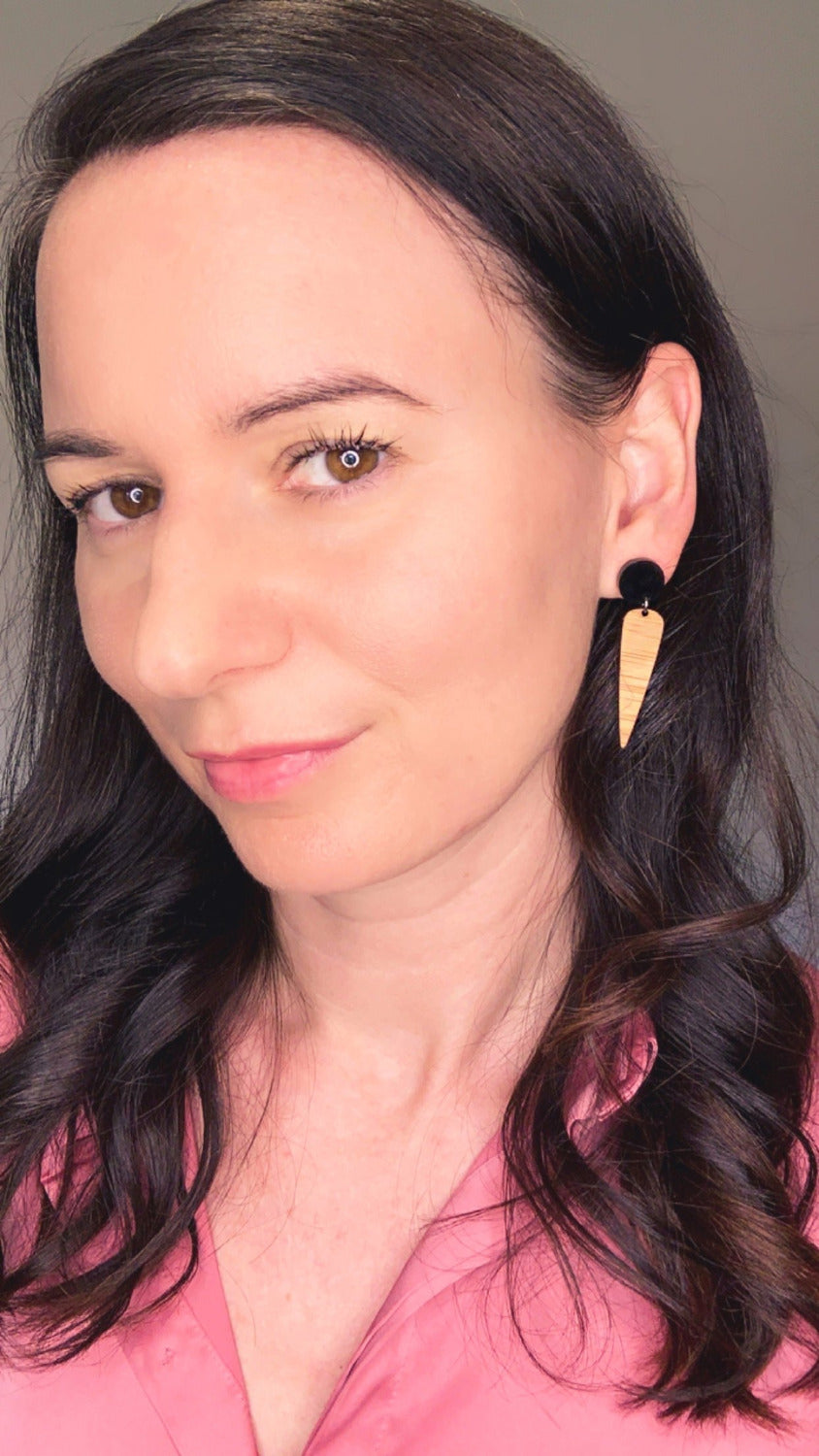 Simple, black and bamboo earrings
