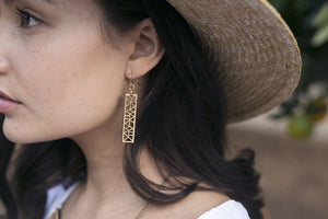 Rectangle dangle earring - jewellery - eco friendly - sustainable jewelry - jewelry - One Happy Leaf