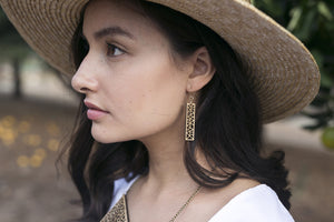 Rectangle dangle earring - jewellery - eco friendly - sustainable jewelry - jewelry - One Happy Leaf