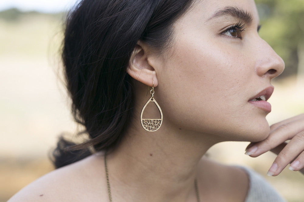 Teardrop dangle earring - jewellery - eco friendly - sustainable jewelry - jewelry - One Happy Leaf