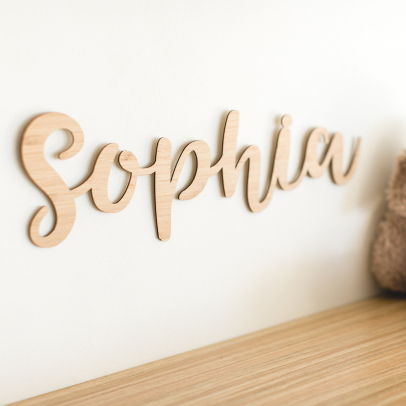 childs wall sign in wood
