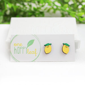 Lemon studs fruit stud earrings Eco jewellery australia
