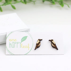 Magpie stud earrings Australian bird jewellery