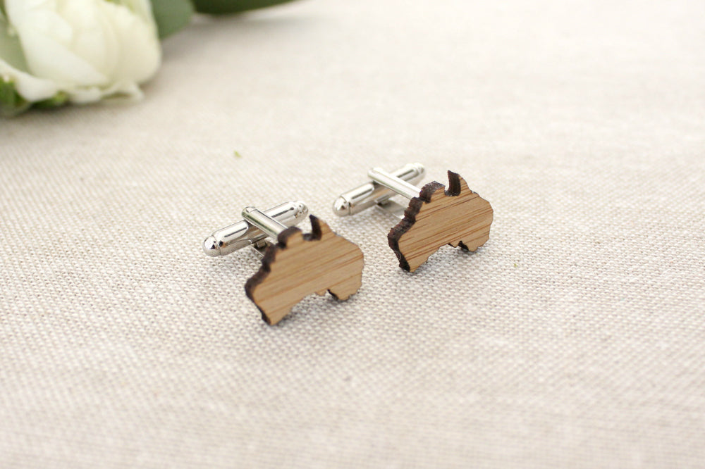 Australia cufflinks - jewellery - eco friendly - sustainable jewelry - jewelry - One Happy Leaf