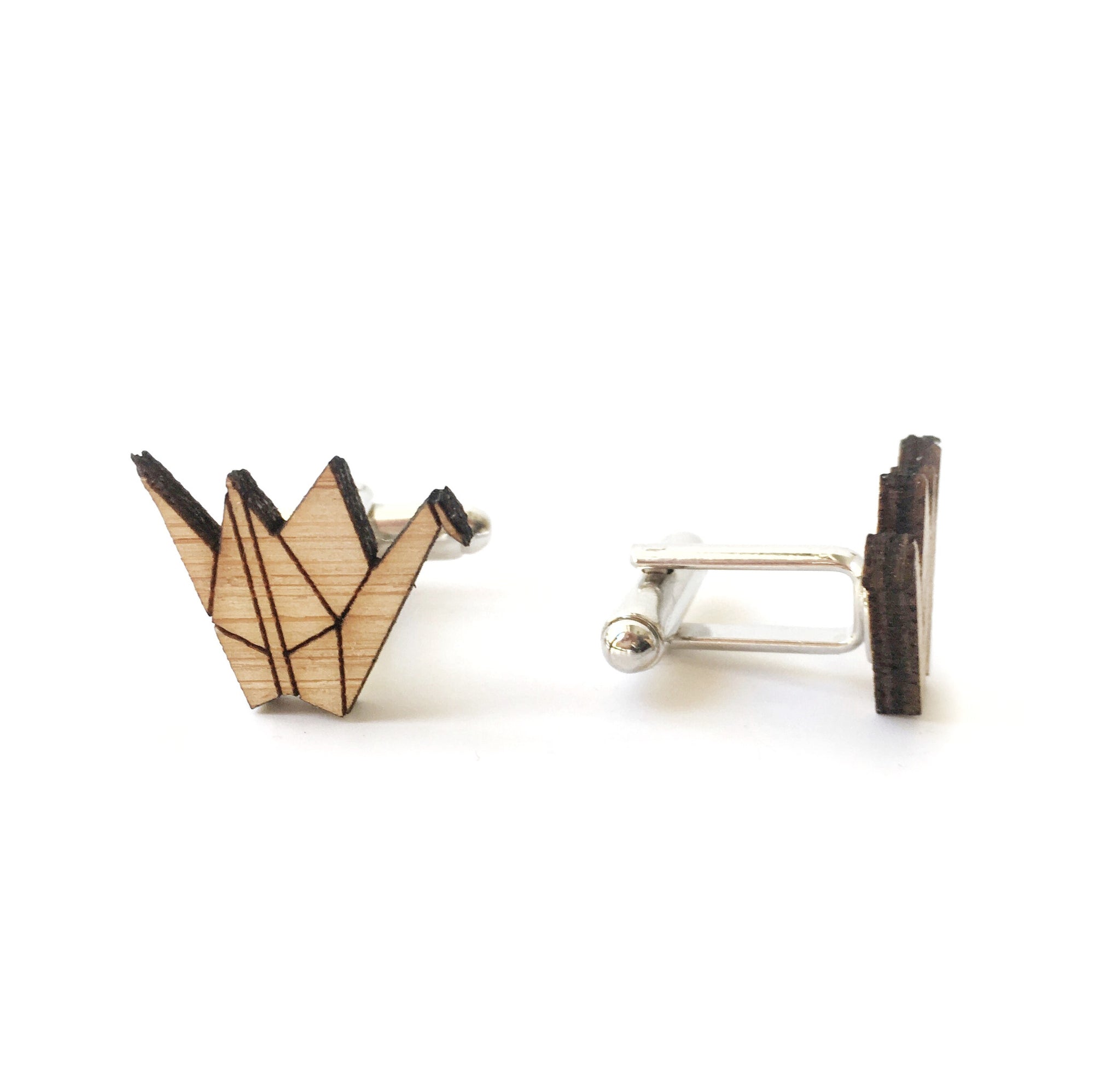 Origami crane cufflinks - jewellery - eco friendly - sustainable jewelry - jewelry - One Happy Leaf