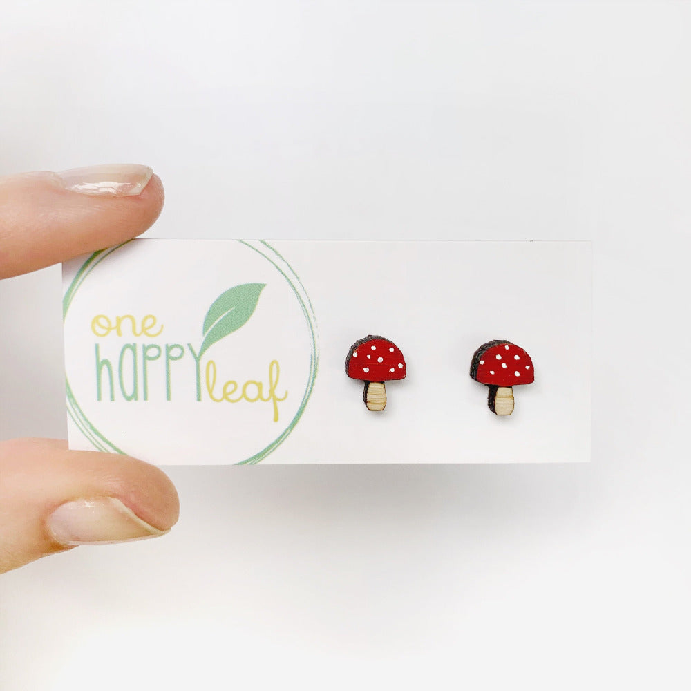 Mushroom stud earrings