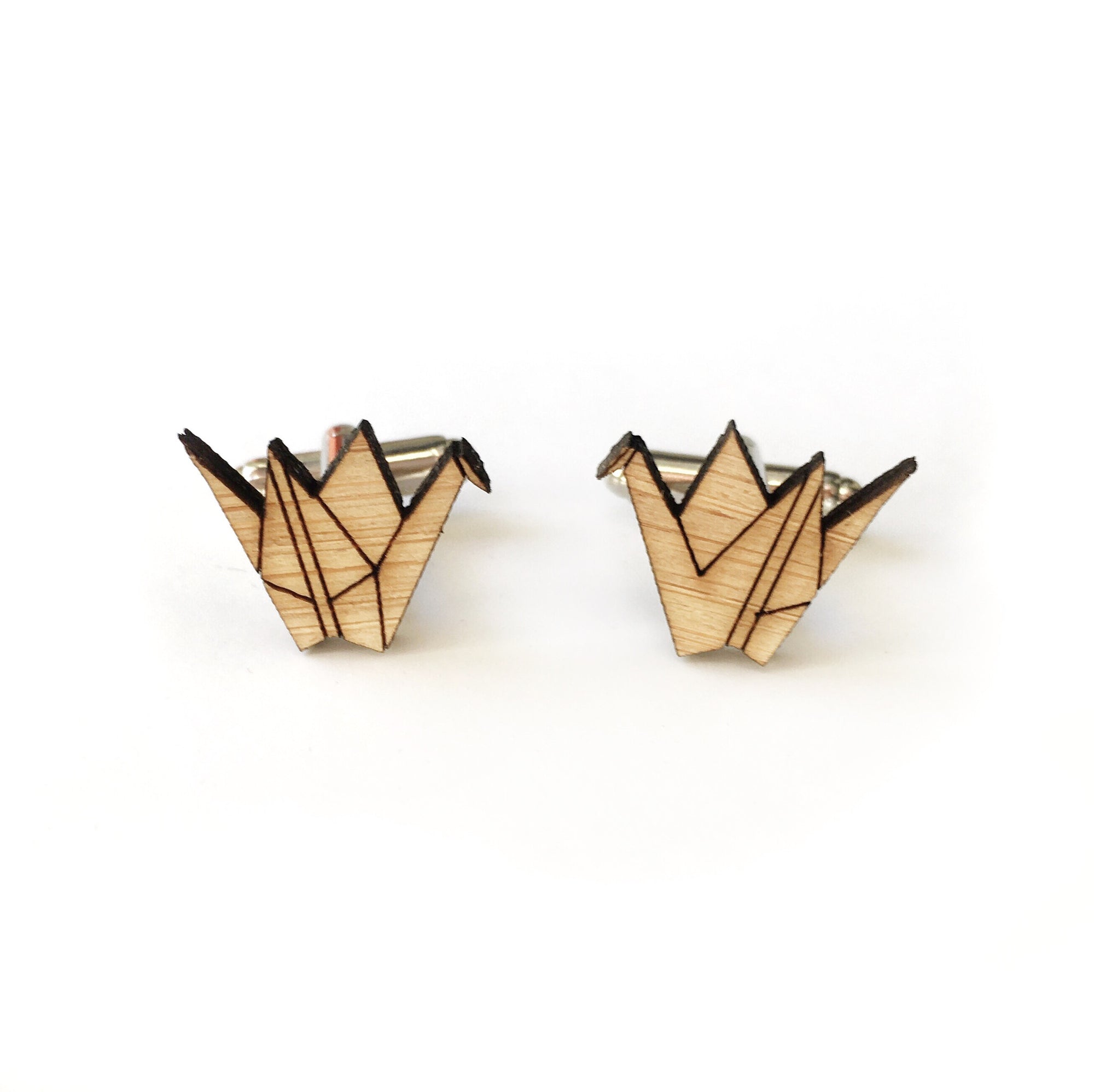 Origami crane cufflinks - jewellery - eco friendly - sustainable jewelry - jewelry - One Happy Leaf