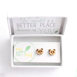 Panda earrings, panda studs