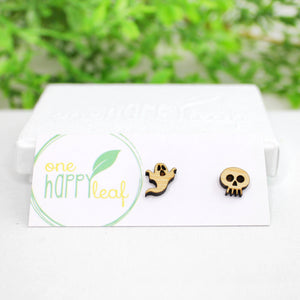 Ghost and Skull stud earrings
