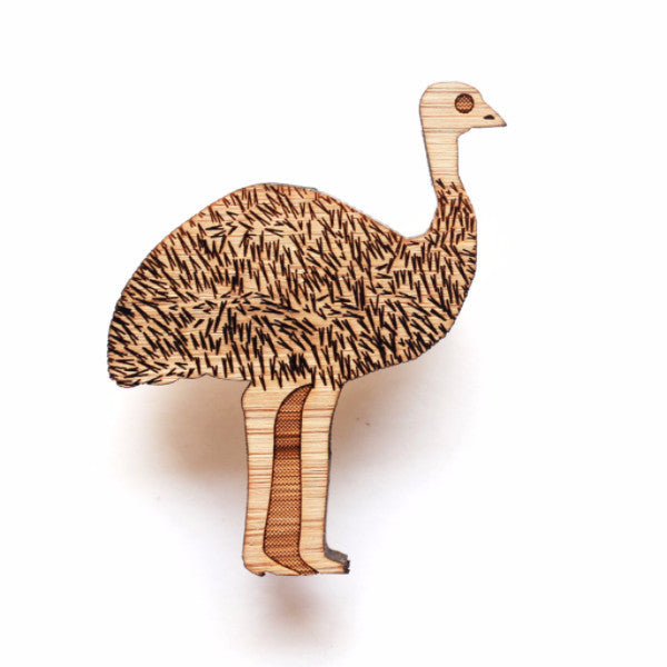 Emu brooch - jewellery - eco friendly - sustainable jewelry - jewelry - One Happy Leaf