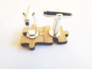 Puzzle piece cufflinks - jewellery - eco friendly - sustainable jewelry - jewelry - One Happy Leaf