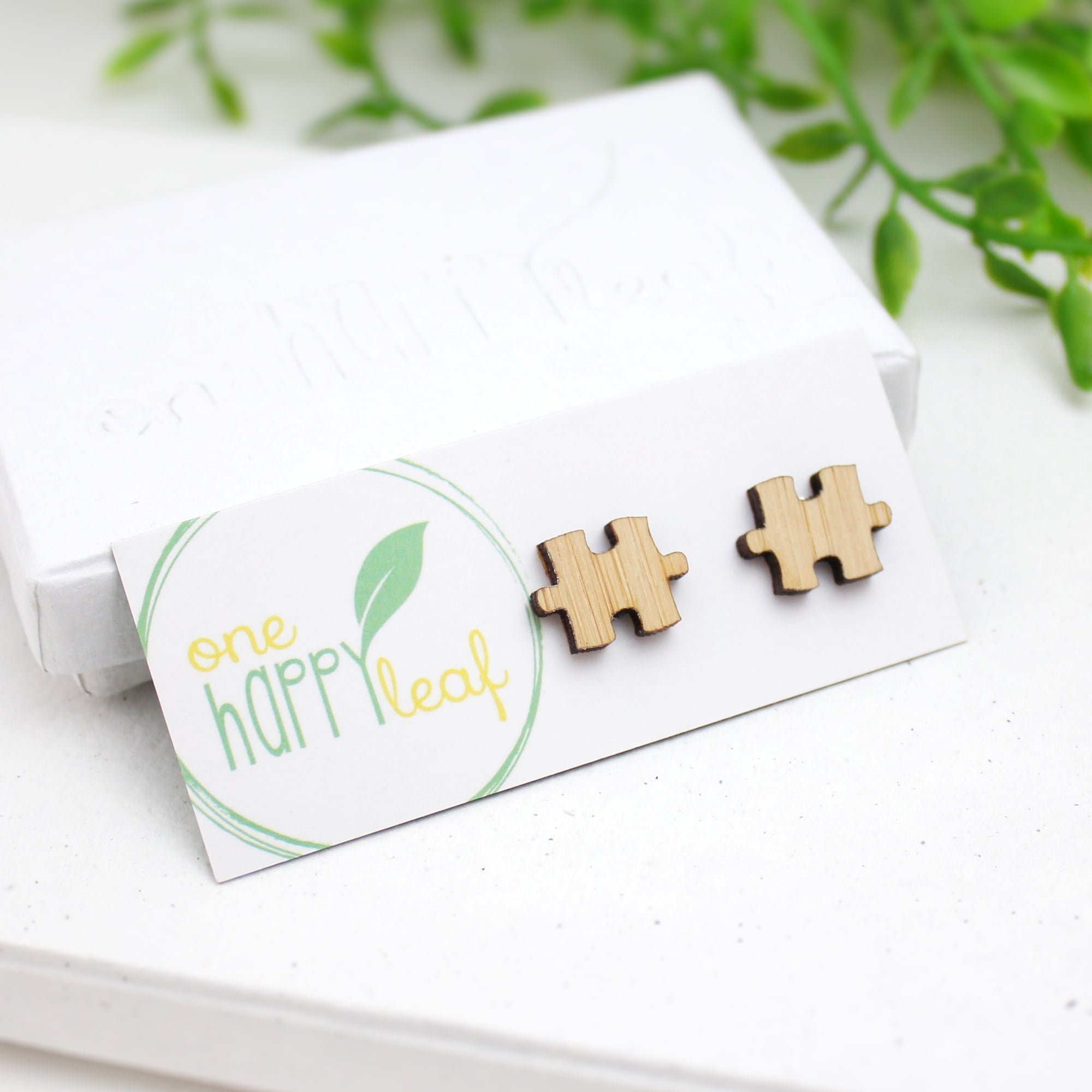 Puzzle stud earrings