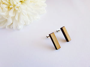 Short minimal bar studs - jewellery - eco friendly - sustainable jewelry - jewelry - One Happy Leaf