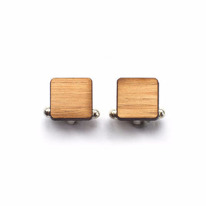 Square wooden cufflinks - jewellery - eco friendly - sustainable jewelry - jewelry - One Happy Leaf