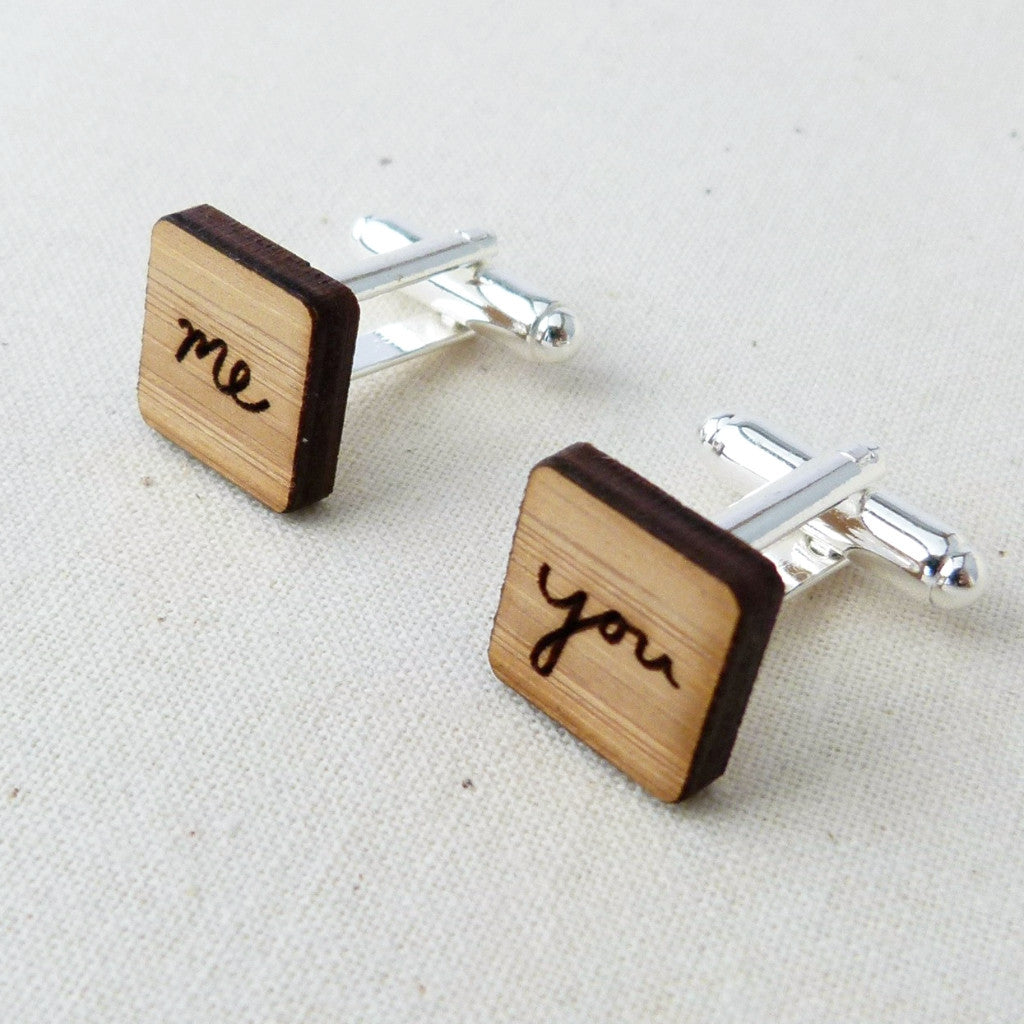 Square 'me' + 'you' cufflinks - jewellery - eco friendly - sustainable jewelry - jewelry - One Happy Leaf