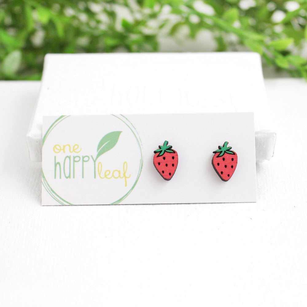 Strawberry studs fruit stud earrings Australia eco jewellery