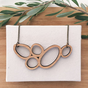 Sustainable fashion wooden necklace