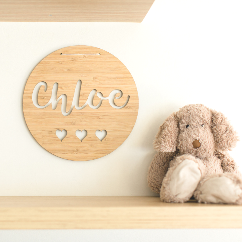 Name decor plaque for wall