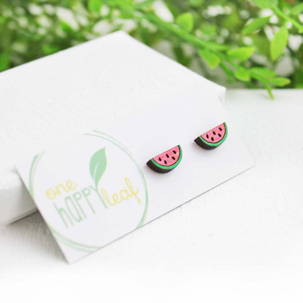 Watermelon studs fruit stud earrings Eco jewellery australia