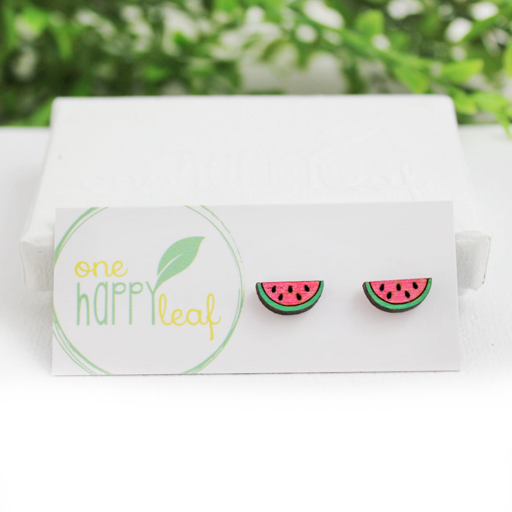 Watermelon studs fruit stud earrings Eco jewellery australia