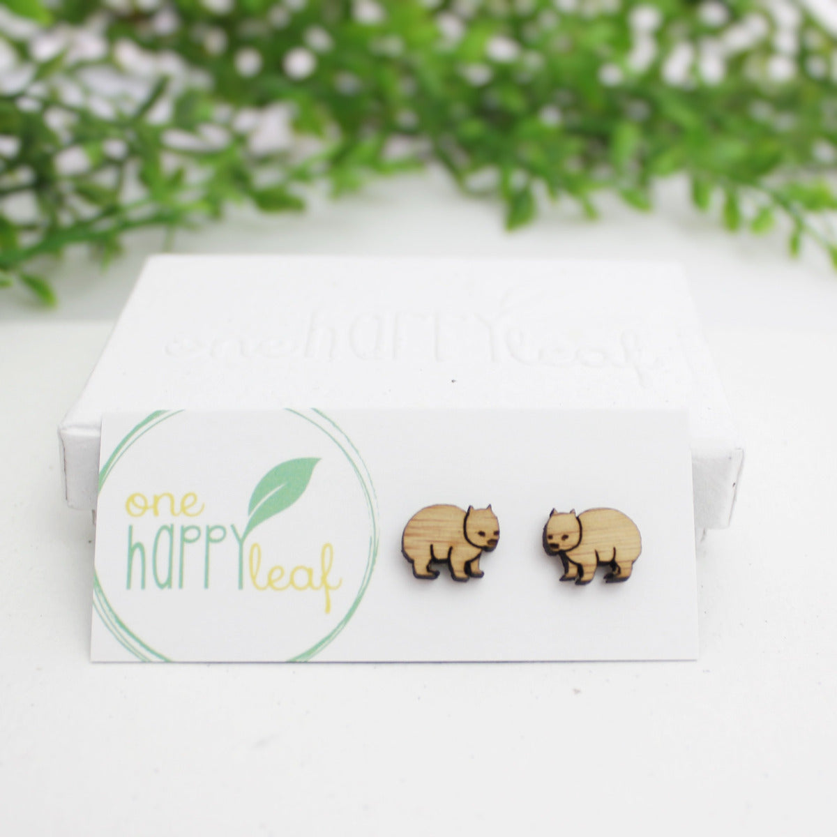 Wombat jewellery, wombat stud earrings