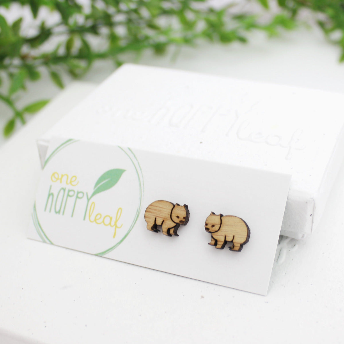 Wombat jewellery, wombat stud earrings