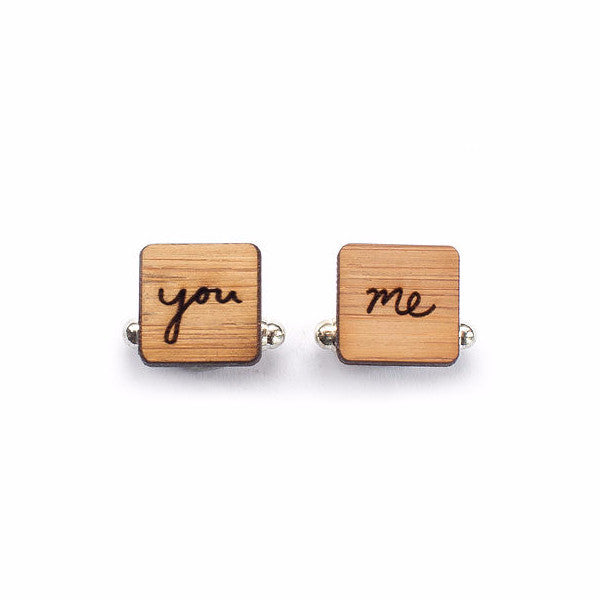 Square 'me' + 'you' cufflinks - jewellery - eco friendly - sustainable jewelry - jewelry - One Happy Leaf